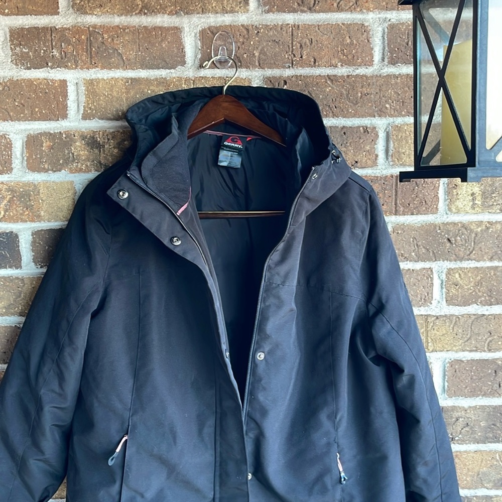 GERRY Women’s Black Winter Puffer Hooded Jacket Straight Sz XL